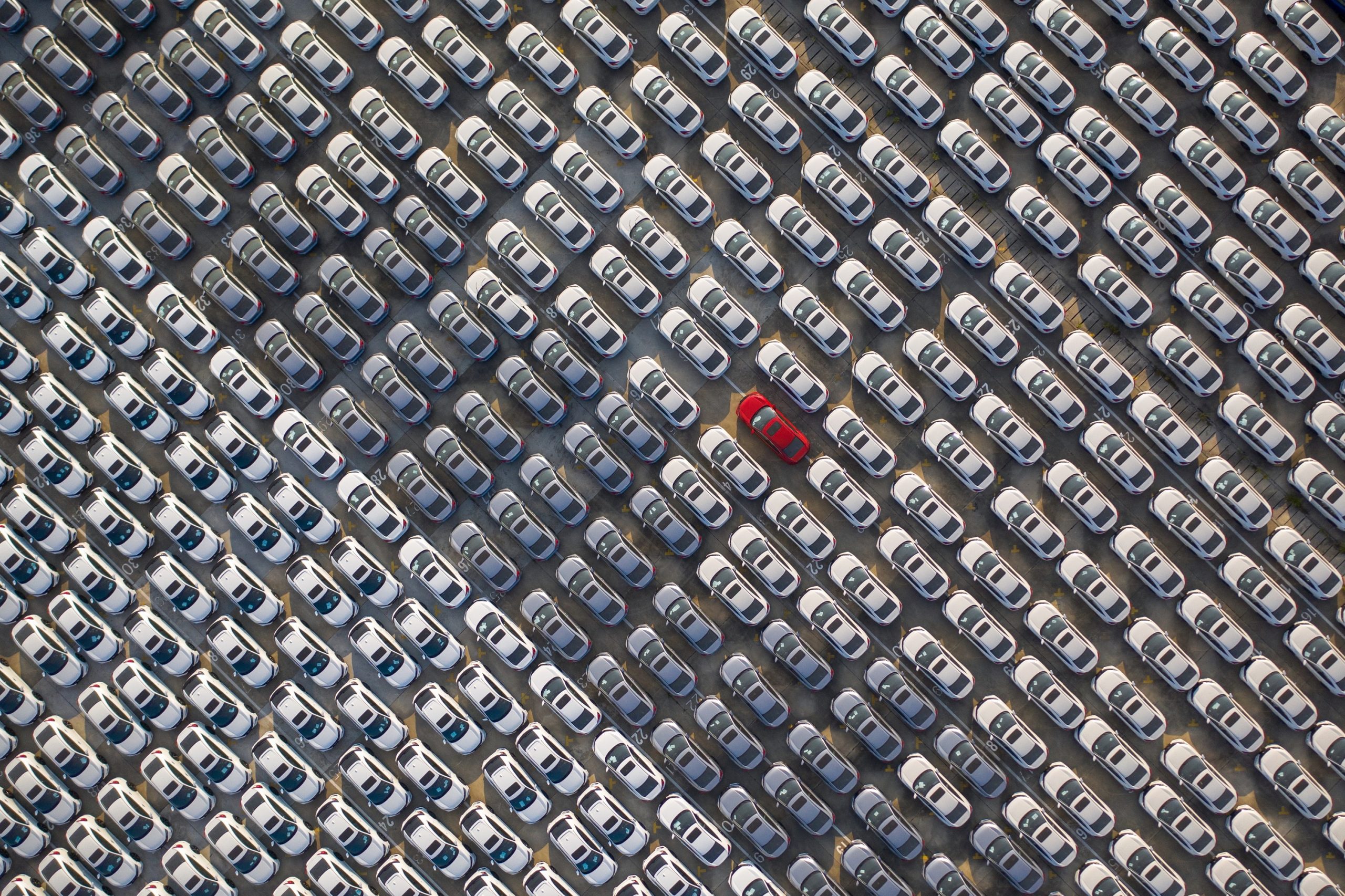 A full dealership car lot, a rare site given the recent rise in new car prices