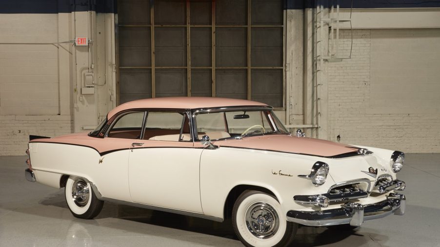 A pink-and-white 1955 Dodge La Femme