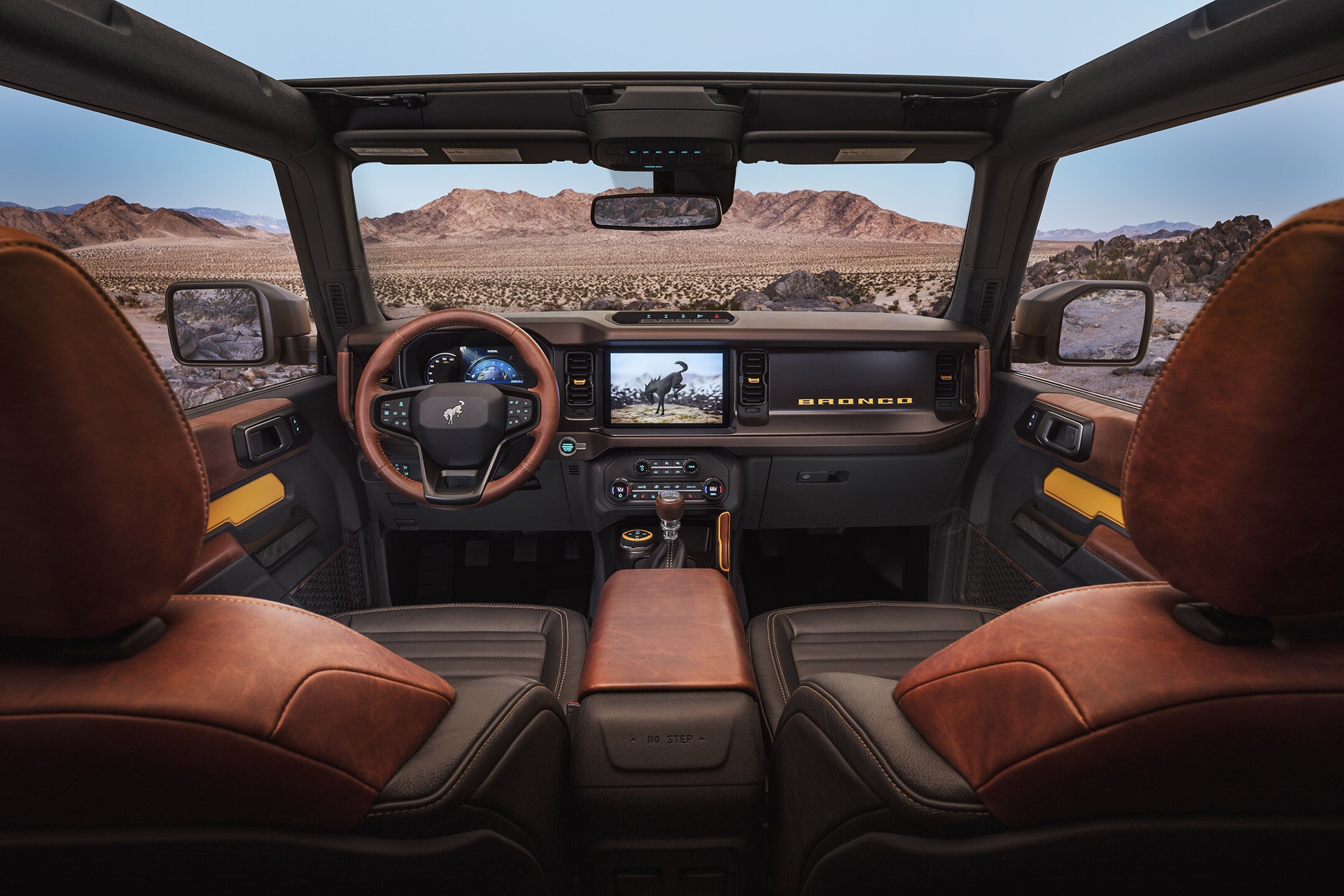 The Ford Bronco has one of the best interiors out there, pictured with tan leather.