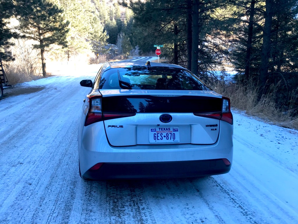 2022 Toyota Prius in the snow. 
