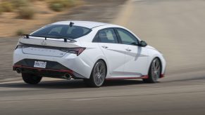 2022 Hyundai Elantra N rear shot on a track