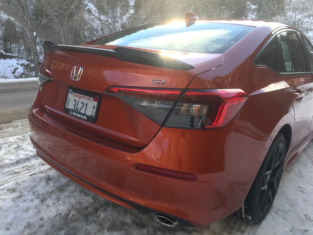 2022 Honda Civic Si rear corner shot for our full review