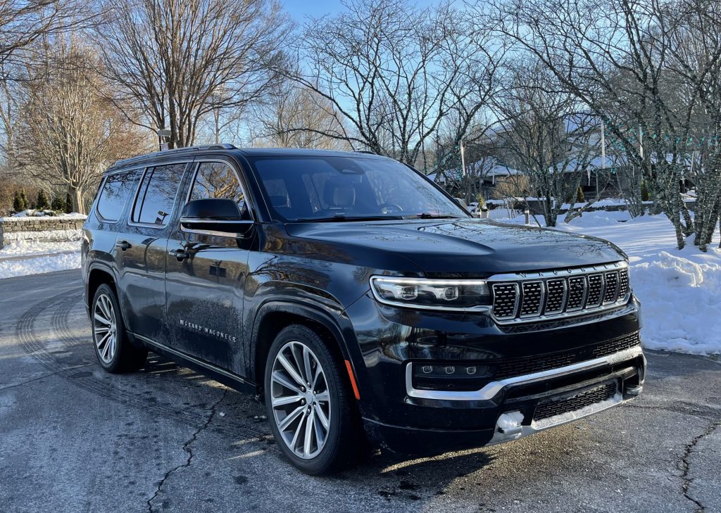 The 2022 Jeep Grand Wagoneer parked near snow