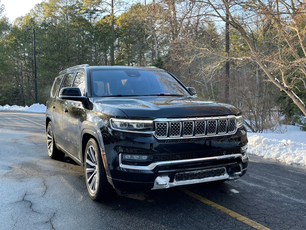The 2022 Jeep Grand Wagoneer on the road