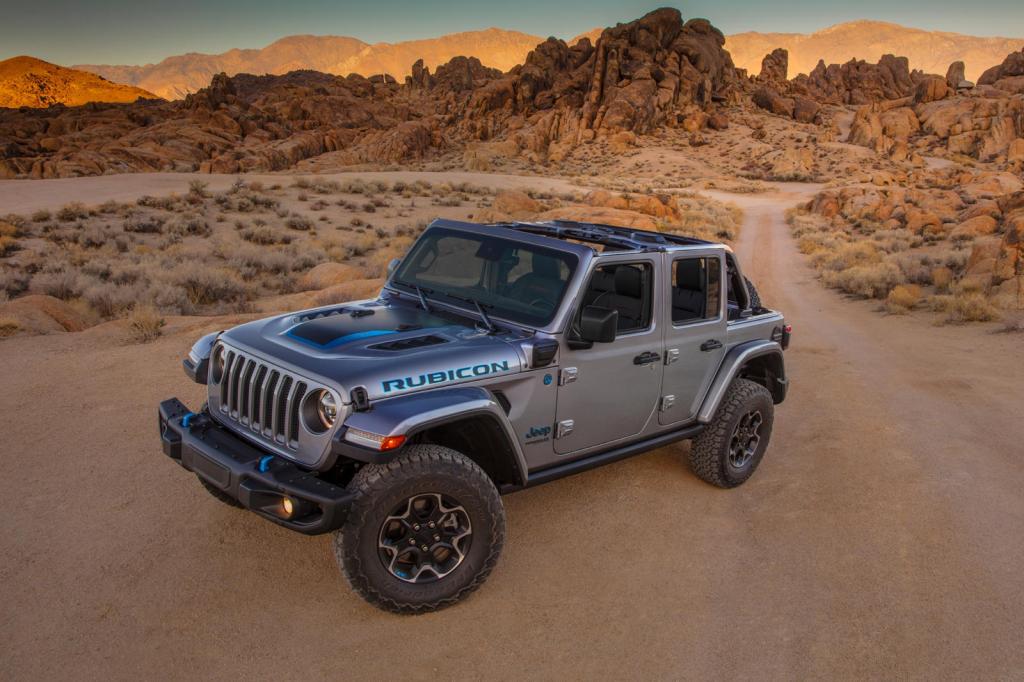 The 2022 Jeep Wrangler 4xe in the sand