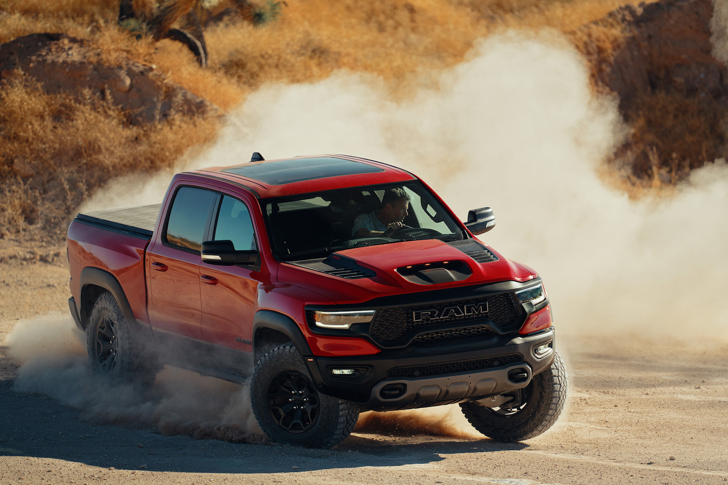2022 Ram 1500 TRX racing across the desert, nearly as fast as the Charger Hellcat Redeye | Stellantis