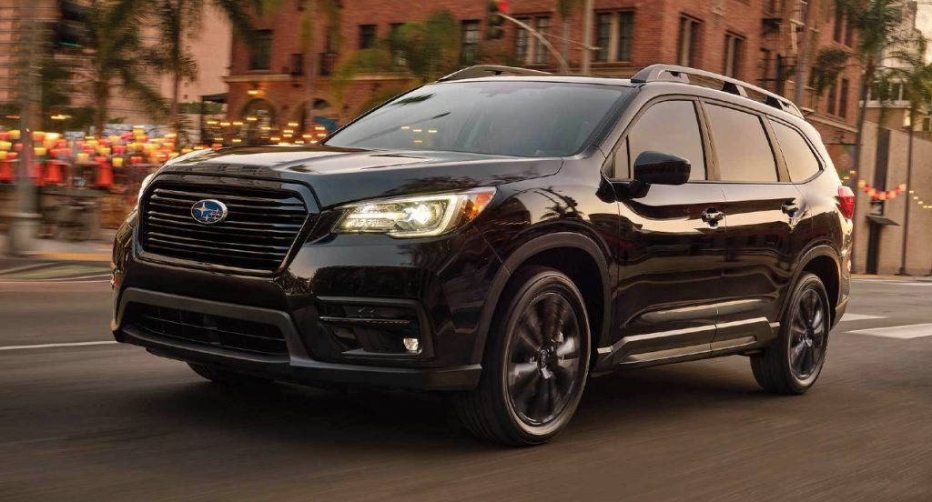 A 2022 Subaru Ascent, one of the best 3 row SUVs with captain's seats, according to MotorTrend.