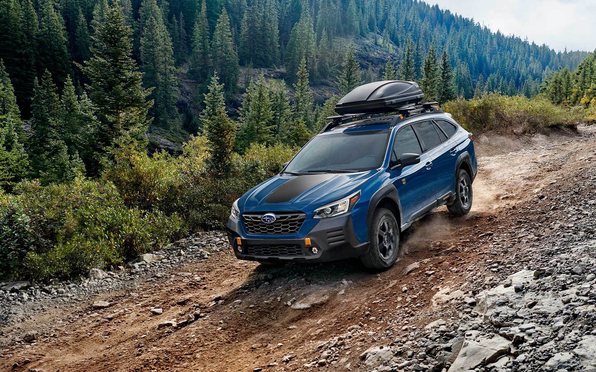 The 2022 Subaru Forester Wilderness on a dirt road
