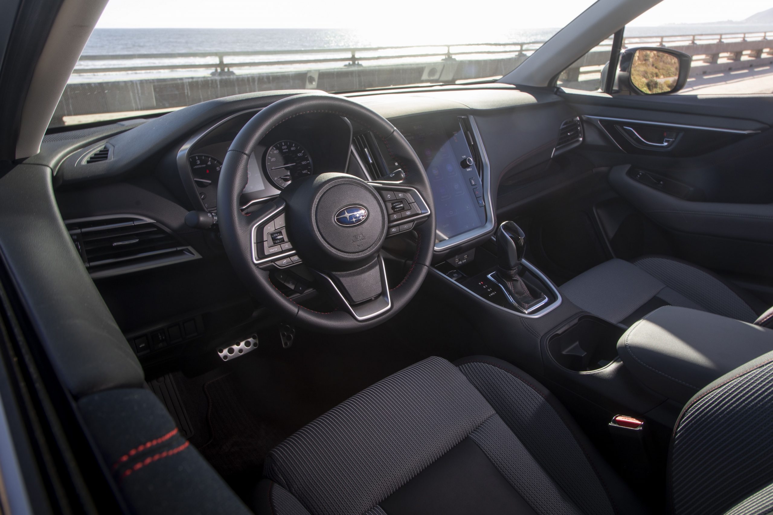 The interior of the 2022 Subaru Legacy featuring the brand's updated infotainment system