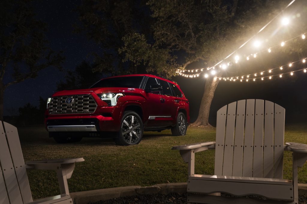 Red Hybrid 2023 Toyota Sequoia Capstone with i-FORCE MAX V6 | Toyota