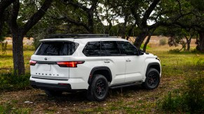 The three-row Sequoia SUV learns from the Toyota Prius hybrid