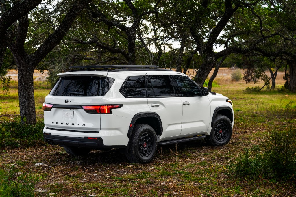 Publicity shot of a white 2023 Toyota Sequoia TRD Pro | Toyota