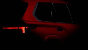 2023 next-gen Toyota Sequoia SUV teaser image, it has a modern look.