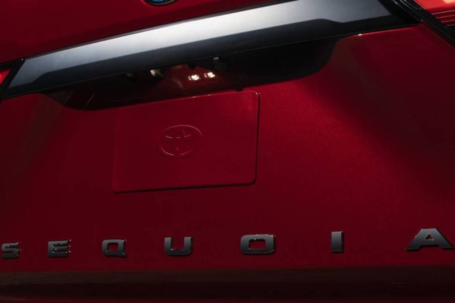 2023 next-gen Toyota Sequoia SUV teaser image, it has a modern look.