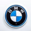 A classic BMW logo on a white background.