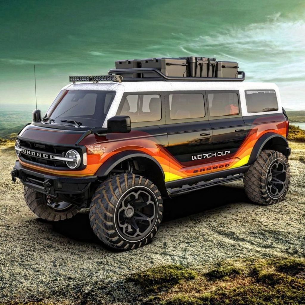 This Ford Bronco Van concept is squared off at both ends and almost wear and sort of Unimog outfit