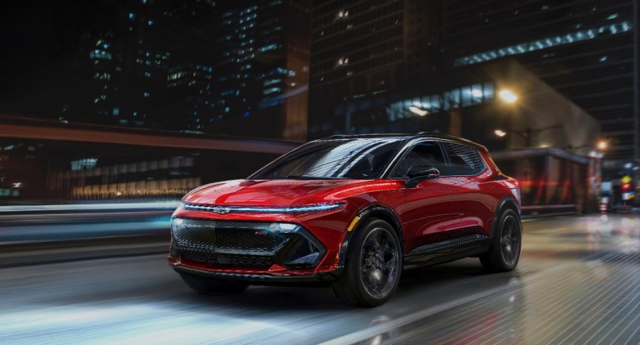 A red 2024 Chevy Equinox electric SUV.