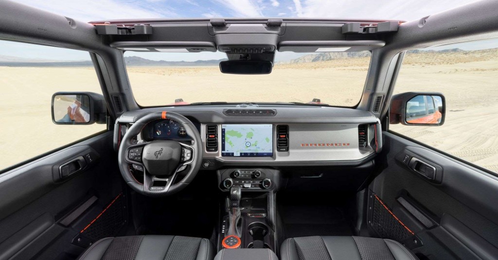 Dashboard and front seats in 2022 Ford Bronco Raptor