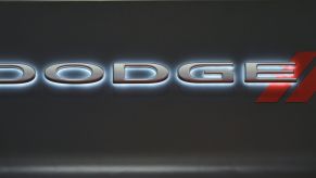 Dodge, which uses a V8 Hemi in select cars, logo.