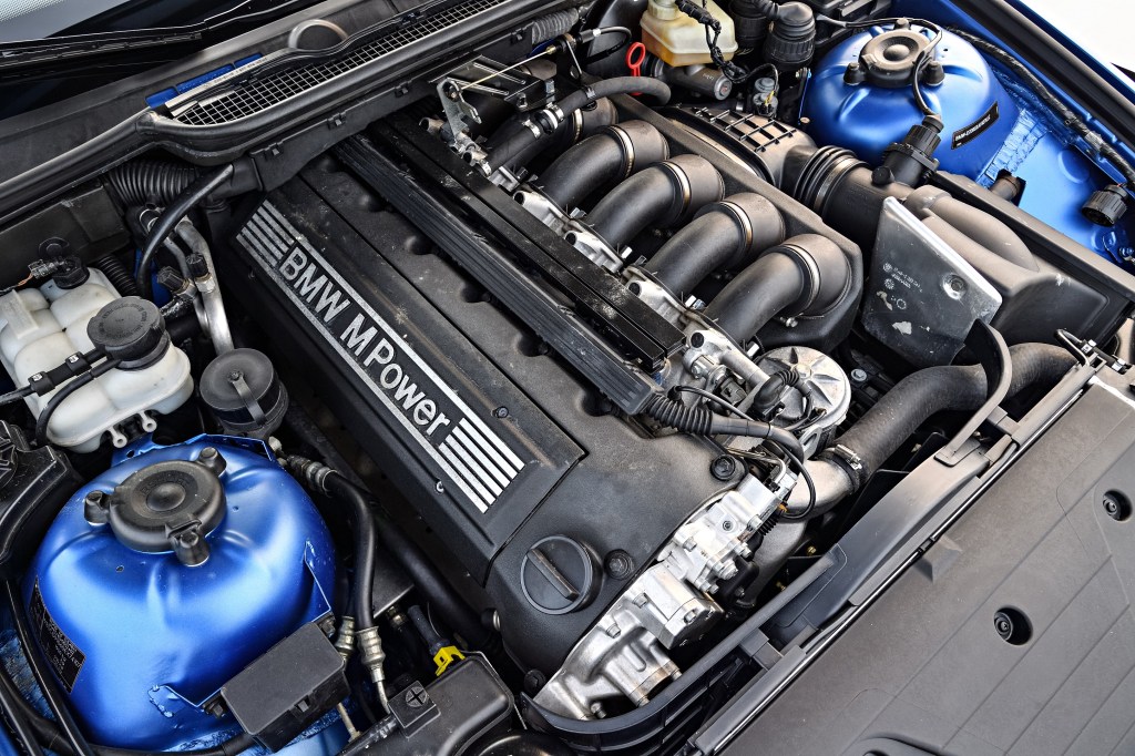 An E36 BMW M3's S52 inline-six engine