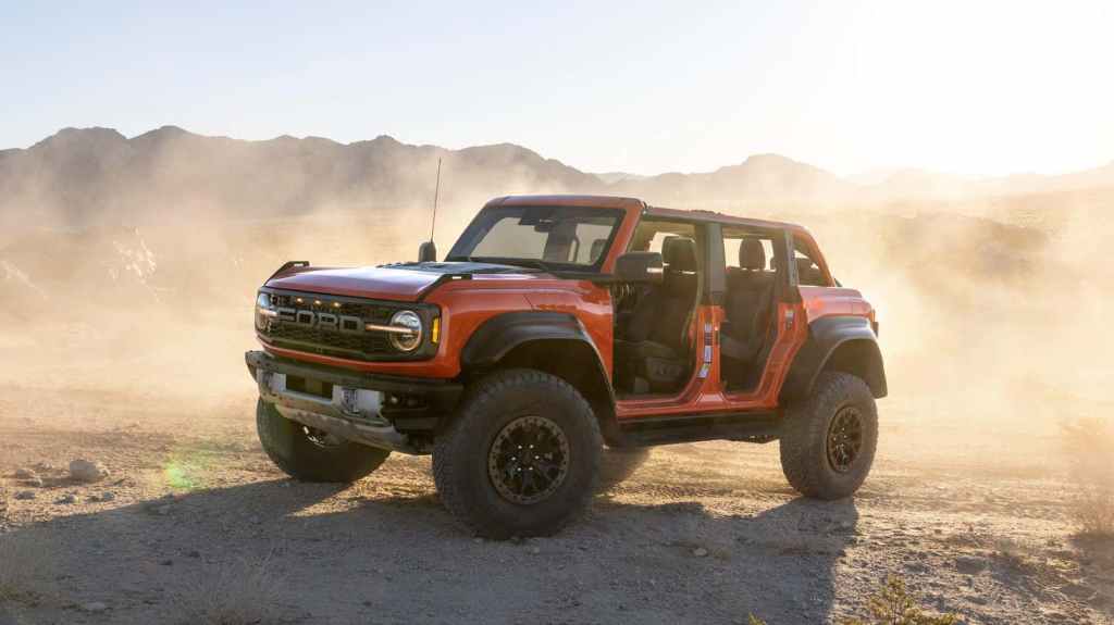 Ford Bronco Raptor on Desert Trail