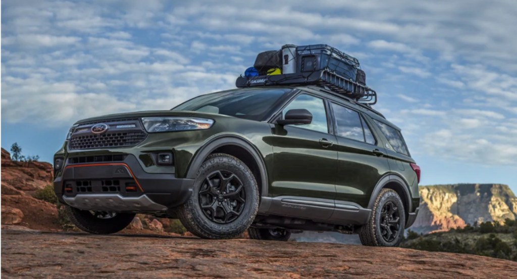 2022 Ford Explorer Timberline in the dirt 