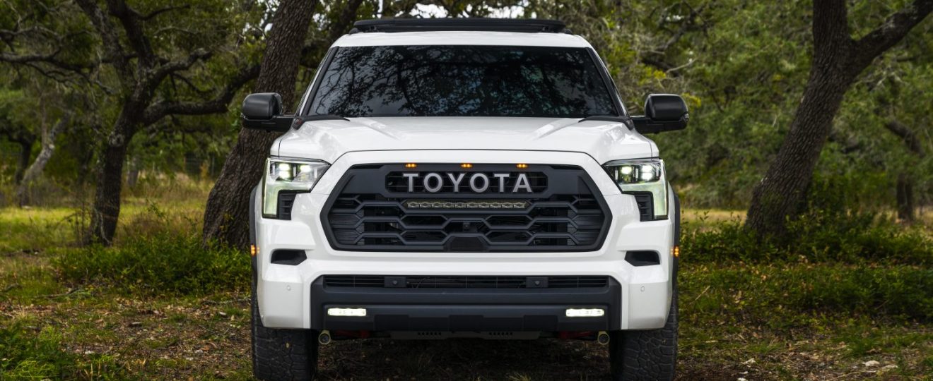 Front view of Wind Chill Pearl 2023 Toyota Sequoia