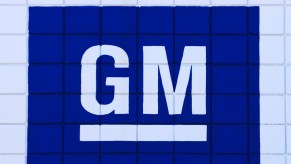A blue General Motors logo.