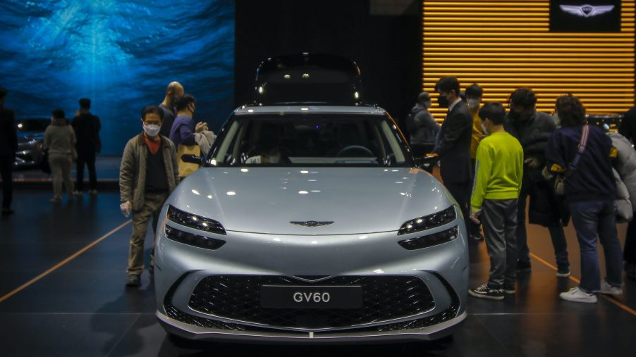 Genesis GV60 front view at auto show