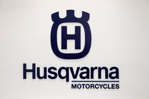 A black Husqvarna logo on a white background.