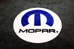 The Mopar logo seen at the 2020 Chicago Auto Show in Illinois