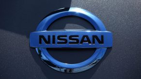 Nissan badge up close