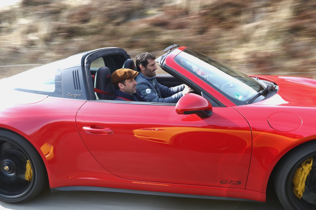 A Porsche 911 Targa 4 GTS convertible in April 2017 in Westerland, Germany