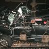 Wreckage of the Mercedes-Benz S-Class in which Princess Diana died in 1997