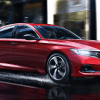 San Marino Red 2022 Honda Accord Sport Special Edition driving on a wet street