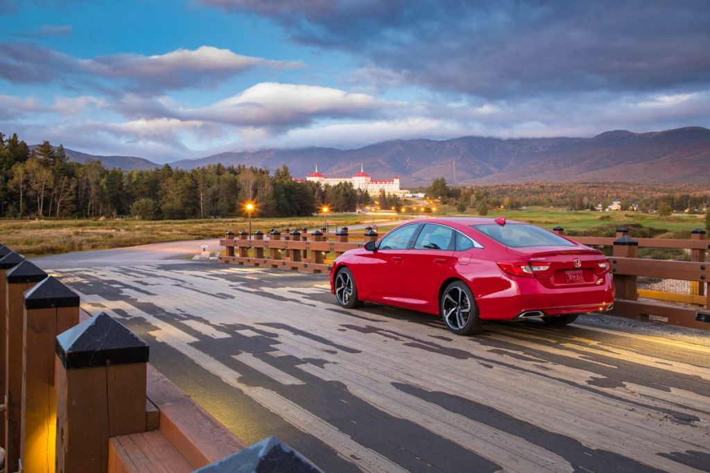 San Marino Red 2022 Honda Accord Sport Special Edition parked on a bridge