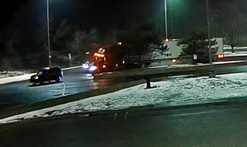 Security footage of men stealing $200,000 worth of butter in two semi-trucks