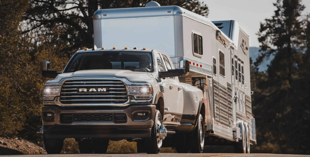 2022 Ram 3500 hauling a trailer 