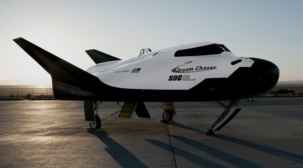 Sierra Space Corporation Dream Chaser Spaceplane parked on a runway