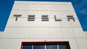 A Tesla Motors electric vehicle dealership.