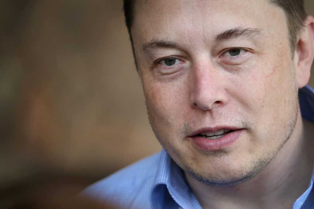 Close-up of Elon Musk, Tesla's CEO. 