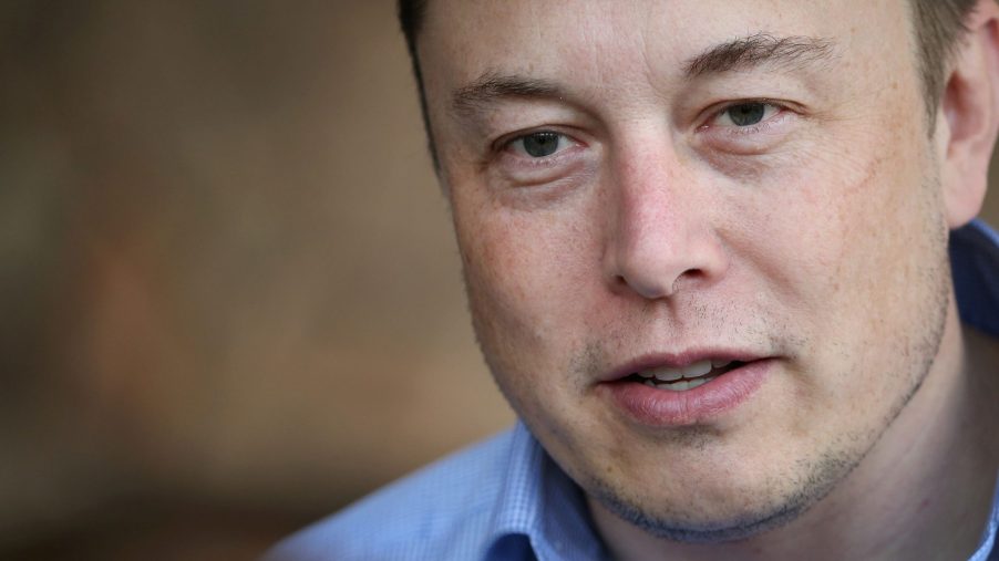 Close-up of Elon Musk, Tesla's CEO.