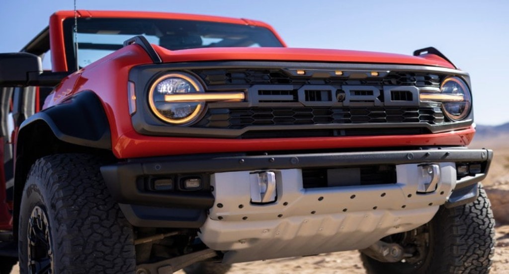 A red 2022 Ford Bronco Raptor. 