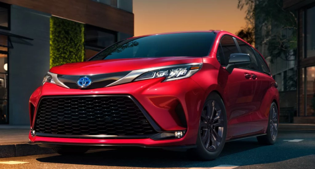 A red 2022 Toyota Sienna, how much does a fully loaded Toyota Sienna minivan cost?