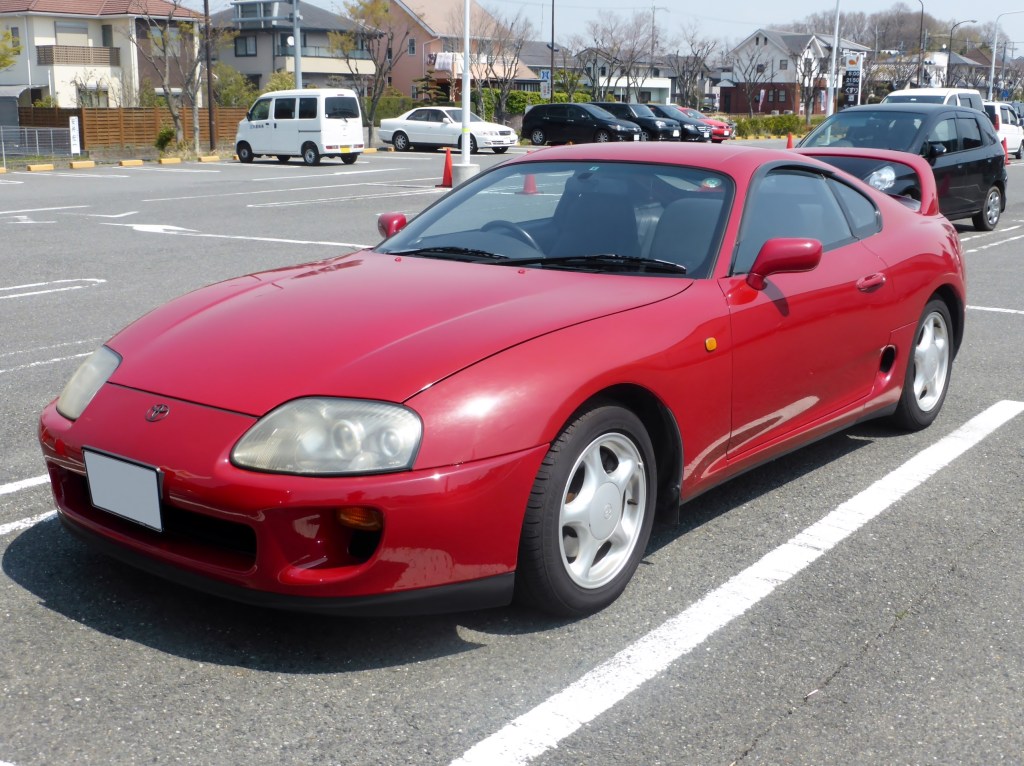An Mk4 Toyota Supra in red