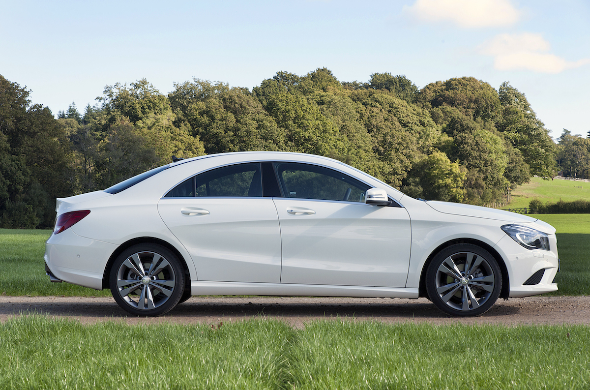 White cars, like this 2013 Mercedes-Benz CLA 180 Sport, are popular
