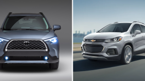 The 2022 Toyota Corolla Cross and 2022 Chevrolet Trax subcompact SUV models