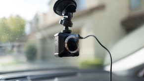 A Uniden dashcam in an Uber vehicle in San Ramon, California, in 2018