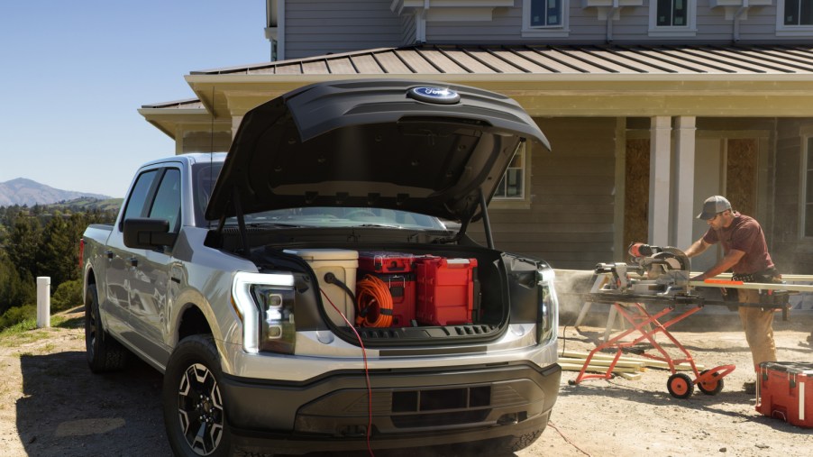 The electric truck like the Ford F-150 Lightning pictured here is going to be a work truck