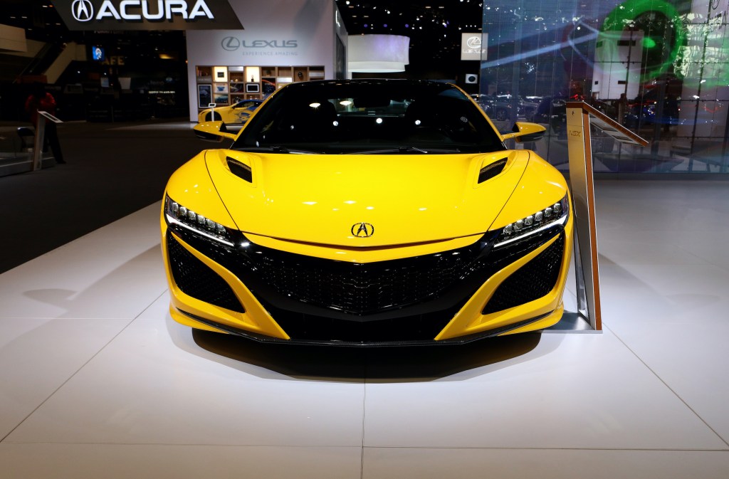 An Acura NSX is on display at the 112th Annual Chicago Auto Show at McCormick Place in Chicago, Illinois